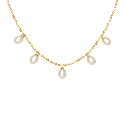 Dangling Pearls Beaded Necklace