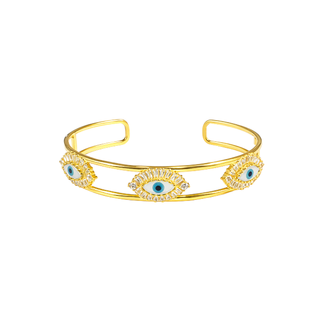 Evil Eye Baguettes Bangle