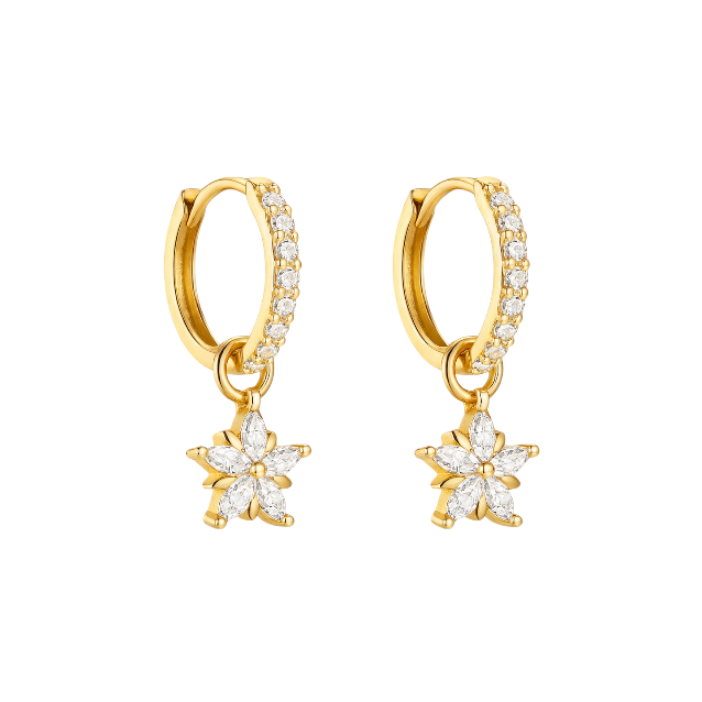 Pavé Daisy Hoops