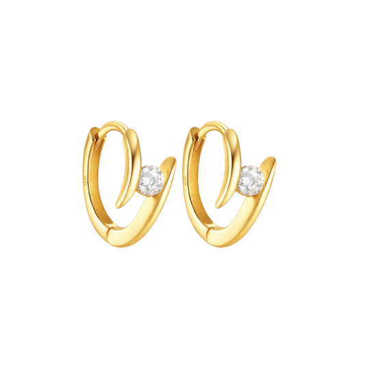 Solitaire Huggie Hoops