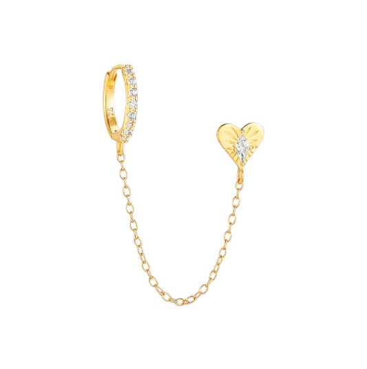 Chain on Bold Heart & Hoop