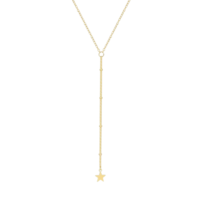 Star Curb Chain Lariat Necklace