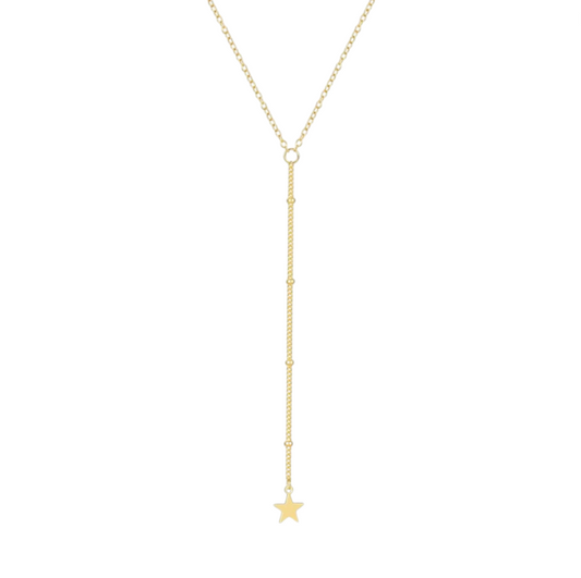 Star Curb Chain Lariat Necklace