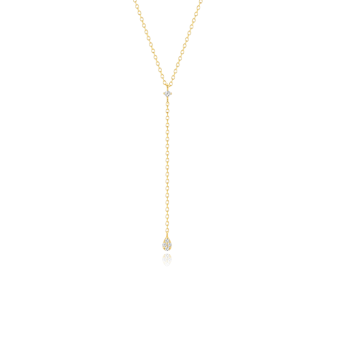 Pavé Teardrop Lariat Necklace