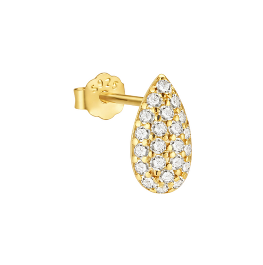 Pavé Teardrop Stud