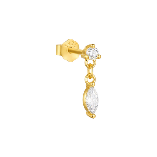 Circle Marquise Drop Stud