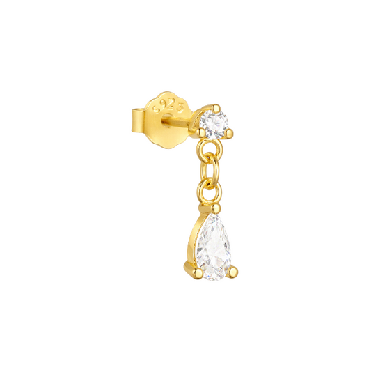 Circle Teardrop Dangle Stud