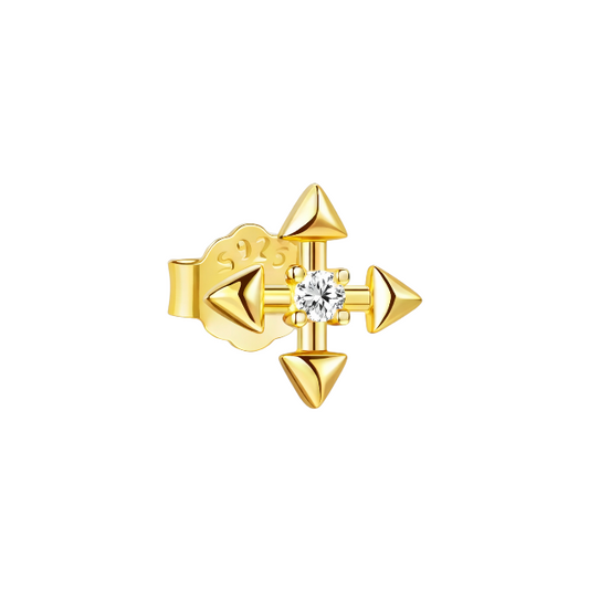 Spiked Arrows Crystal Stud