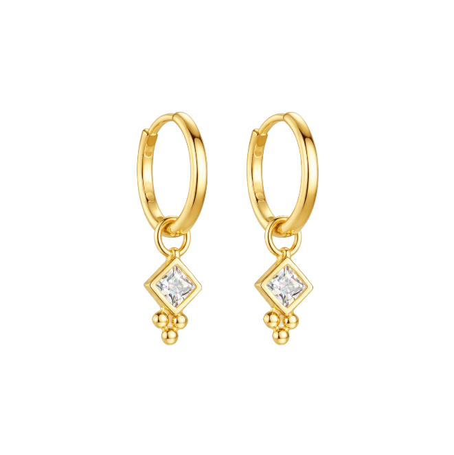 Rhombus Crystal Hoops