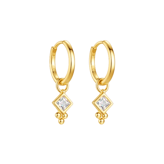 Rhombus Crystal Hoops