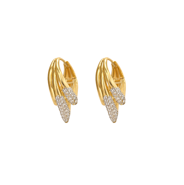 Triple Glaze Spike Hoops