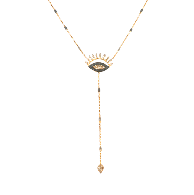 Obsidian Dream Lariat Necklace
