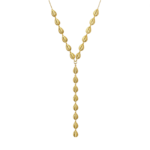 Pavé Seashells Lariat Necklace