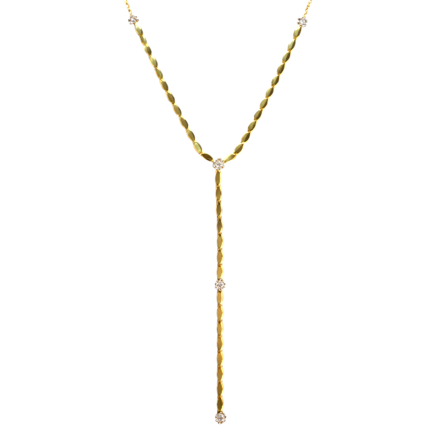 Oval Glaze Circles Lariat Necklace
