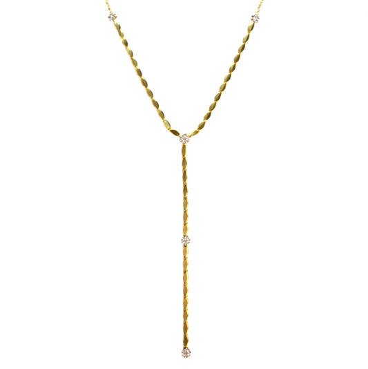 Oval Glaze Circles Lariat Necklace