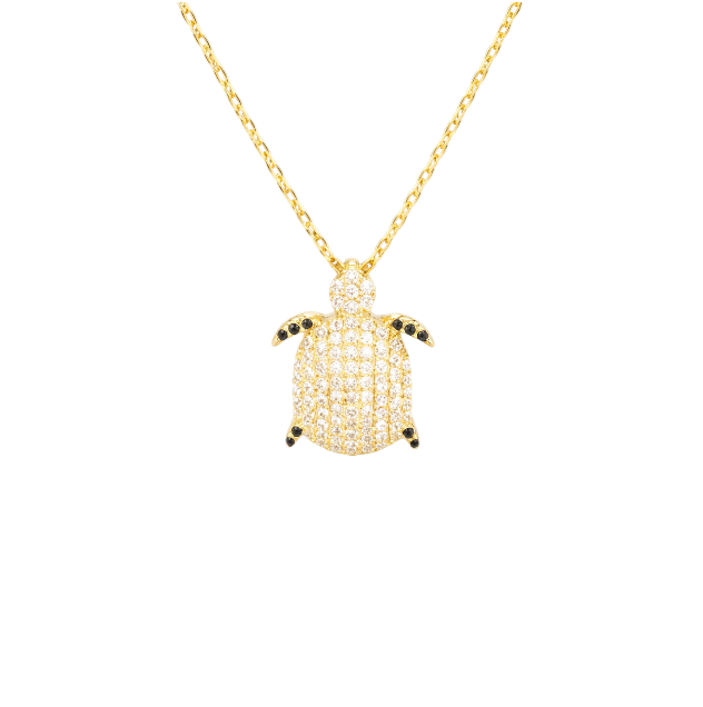 Pavé Turtle Necklace