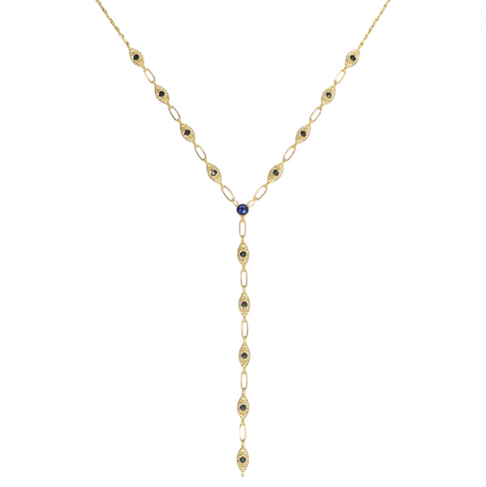 Evil Eyes Chain Lariat Necklace