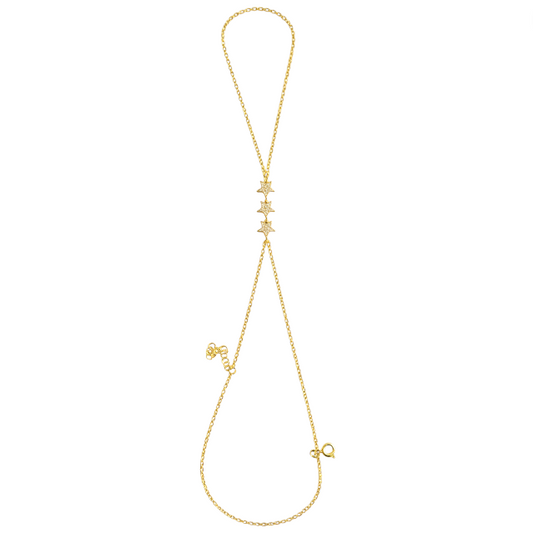 Trio Gold Stars Handchain