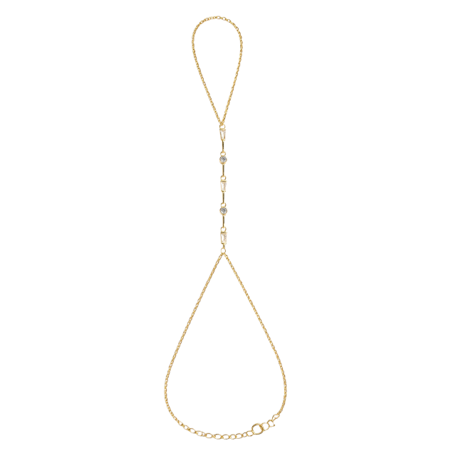 Connected Baguettes Circles Handchain
