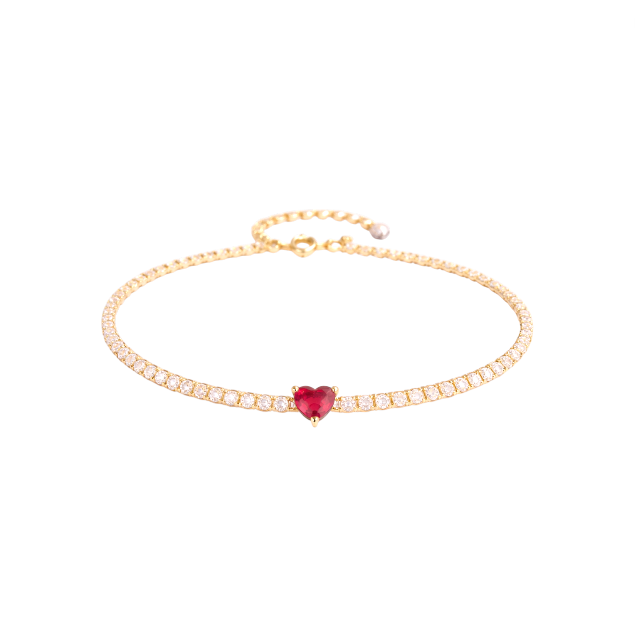 Red Heart Tennis Bracelet