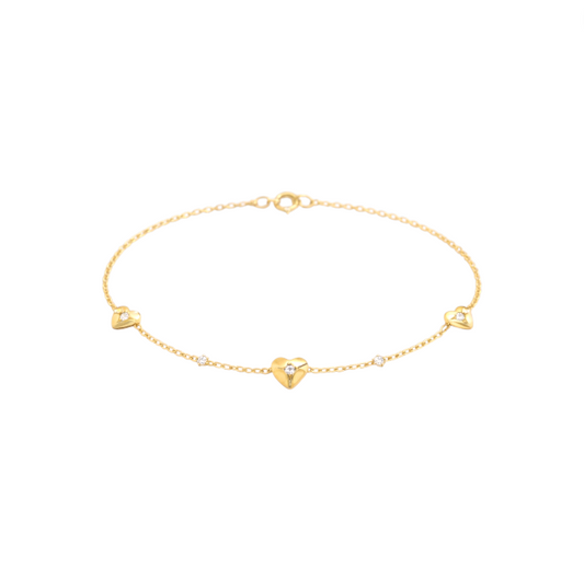 Triple North Star Hearts Bracelet