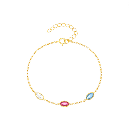 Triple Colorful Oval Bracelet