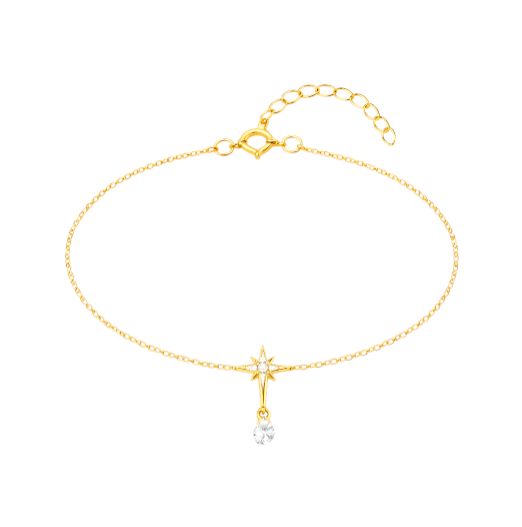 Pavé North Star Dangling Crystal Charm Bracelet