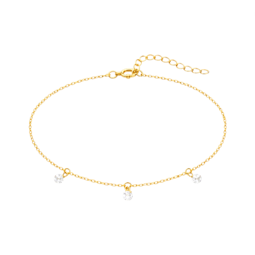 Dangling Triple Crystals Bracelet