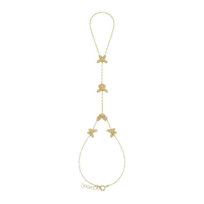 Multi Pavé Butterflies Hand Chain