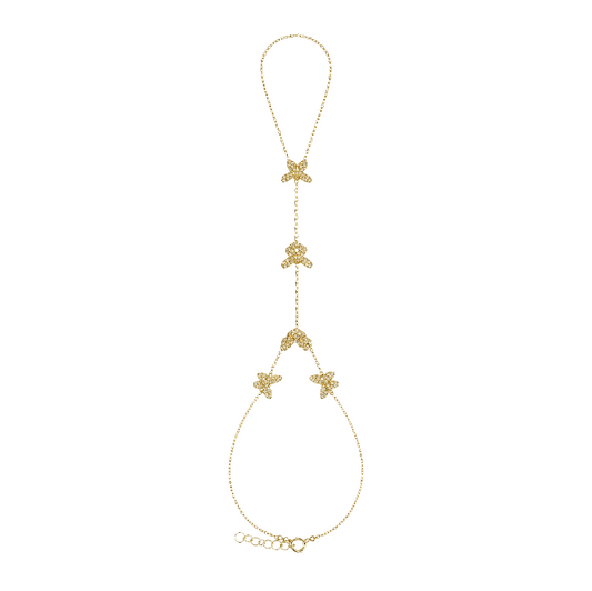 Multi Pavé Butterflies Hand Chain