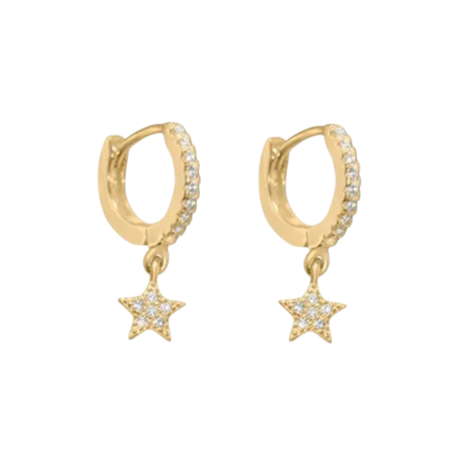 Pavé Mini Star Hoops