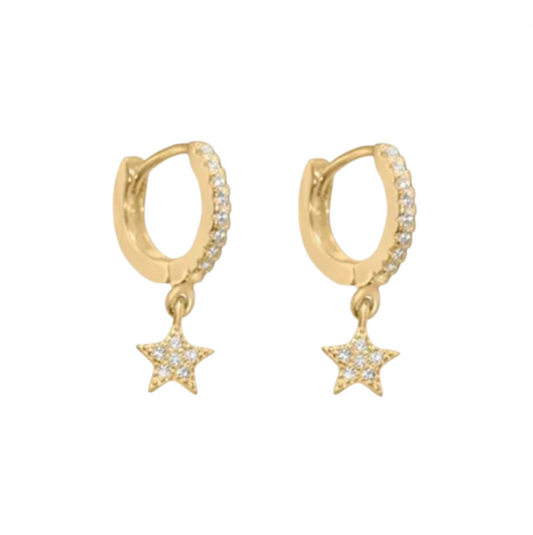 Pavé Mini Star Hoops