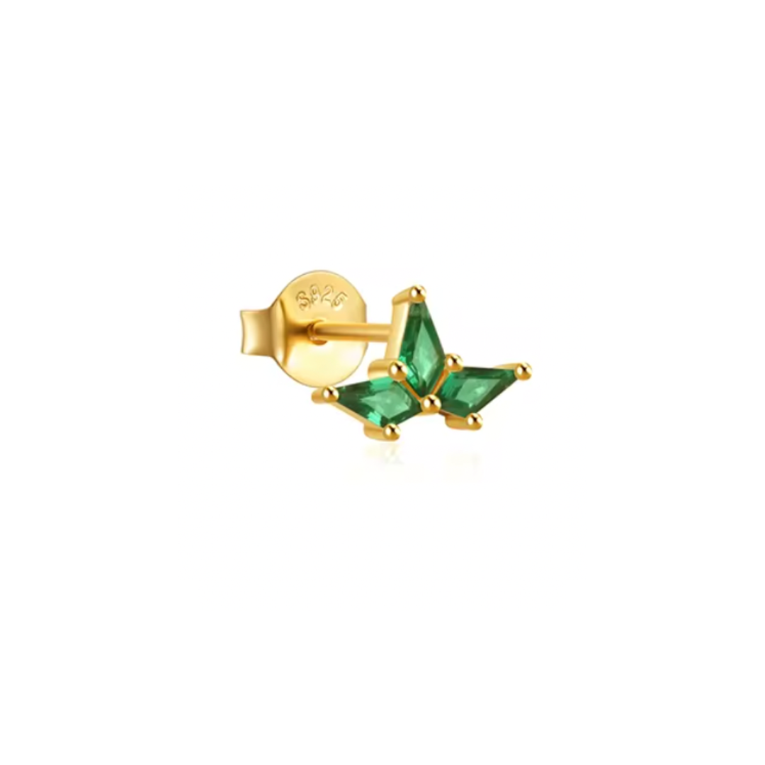 Triple Rhombus Flower Stud Earring