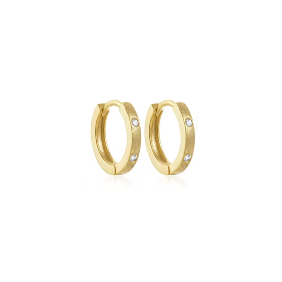 Double Circle Stone Hoops