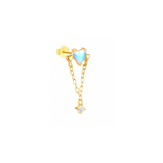 Dangling Circle Chain on Chrome Heart Stud