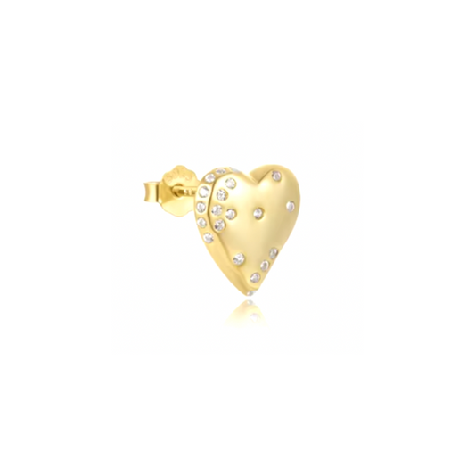 Crystallized Golden Heart Stud