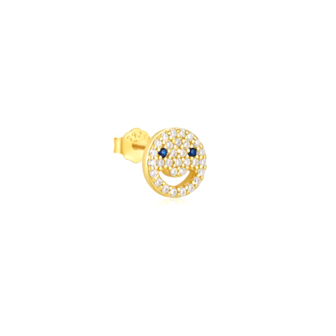 Pavé Smily Face Stud