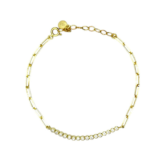 Crystal Bezels Paperclip Bracelet