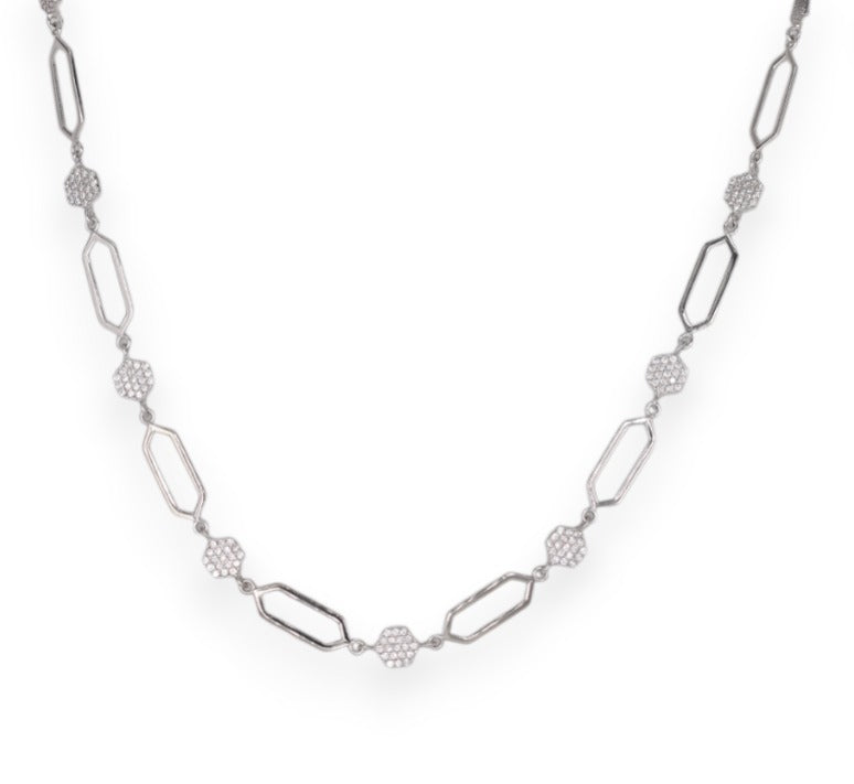 Astra Pavé Paperclip Necklace