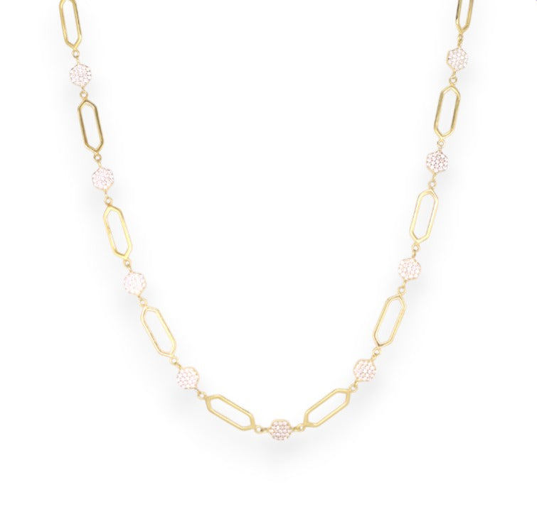 Astra Pavé Paperclip Necklace