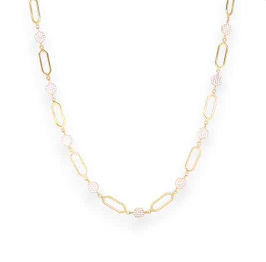 Astra Pavé Paperclip Necklace