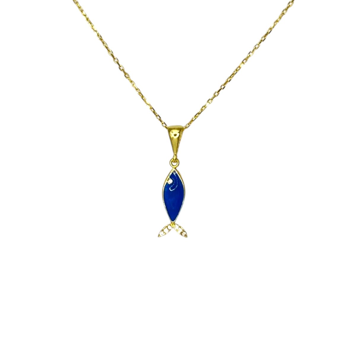 Glittery Pavé Fish Necklace