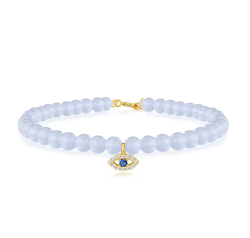 Dangling Evil Eye Beaded Bracelet