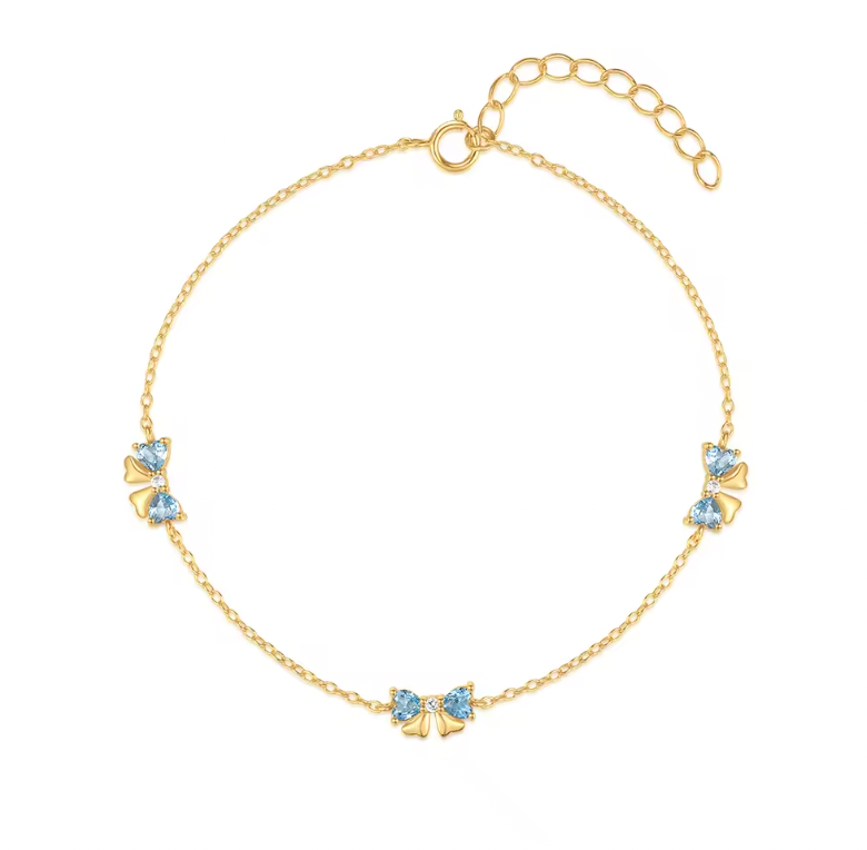 Triple Blue Bold Bows Bracelet