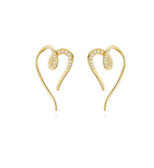Pavê Bold Heart Hook Hoops