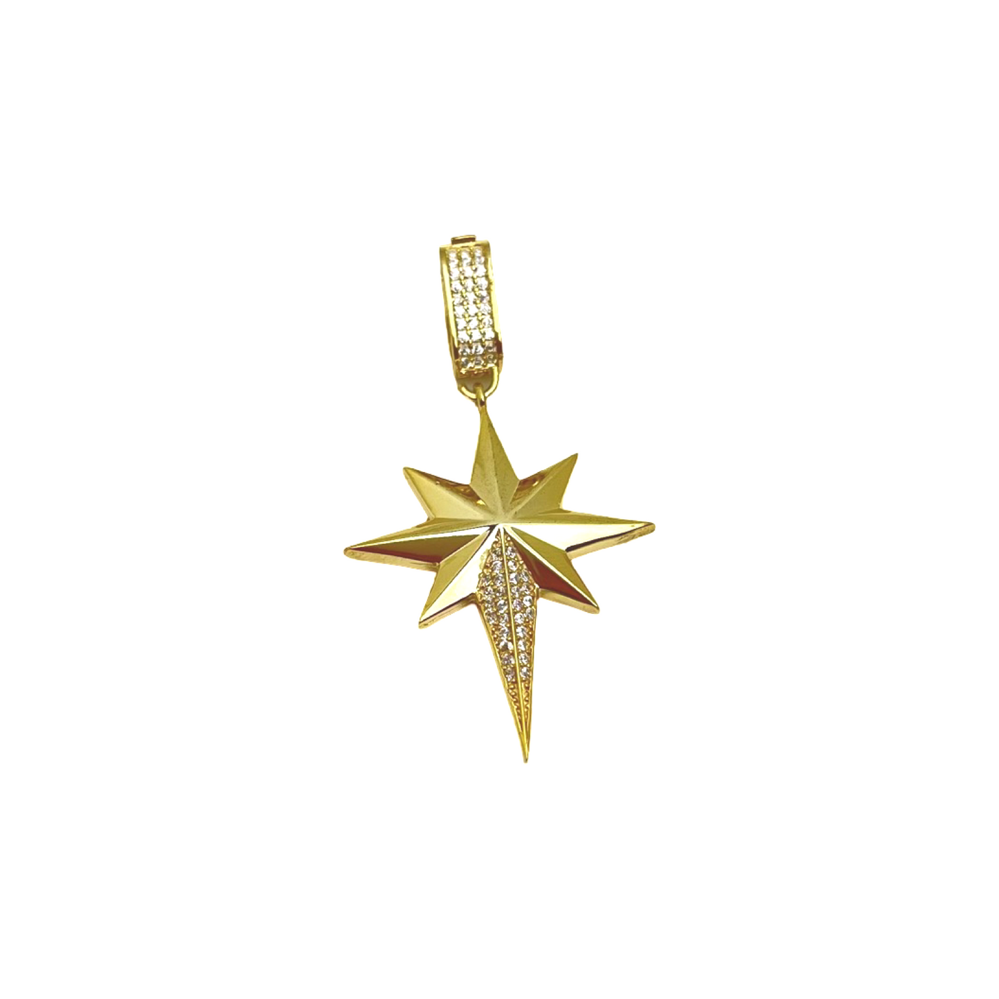 Golden North Star with Diamente Pendant