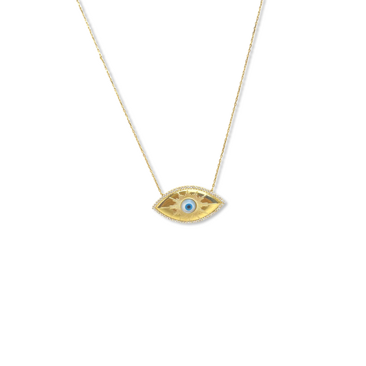 Golden Marquise Evil Eye Necklace