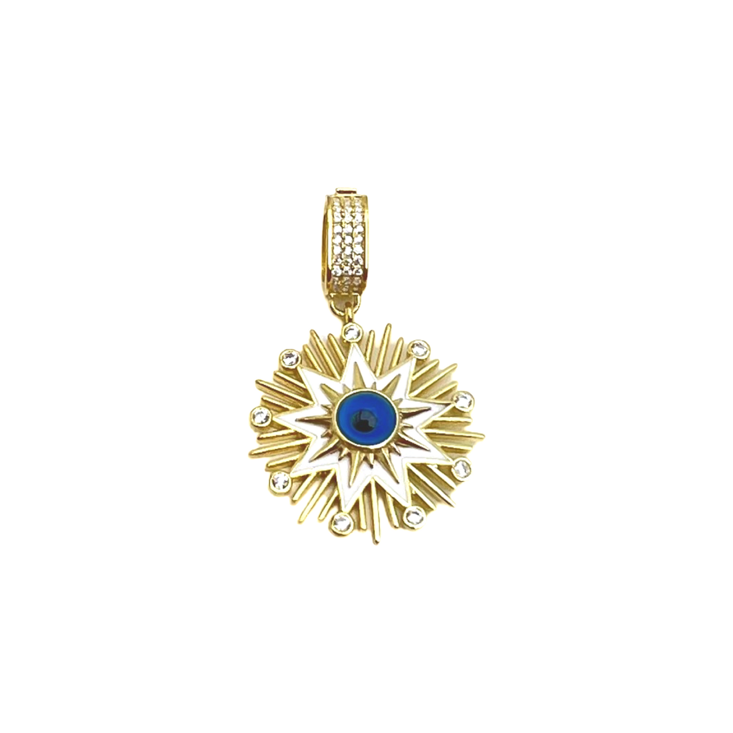 Enamel Shining Star with Evil Eye Pendant