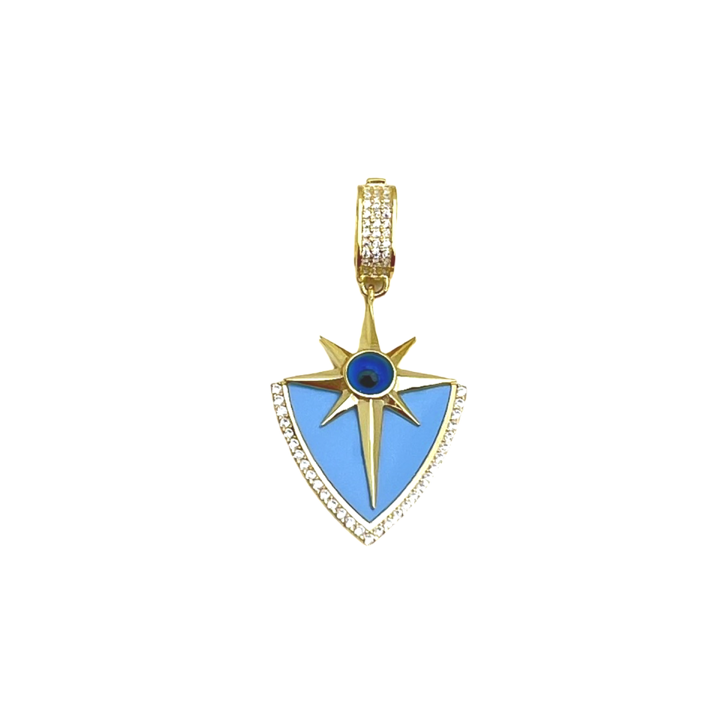 Shining eye with Enamel Shield Pendant