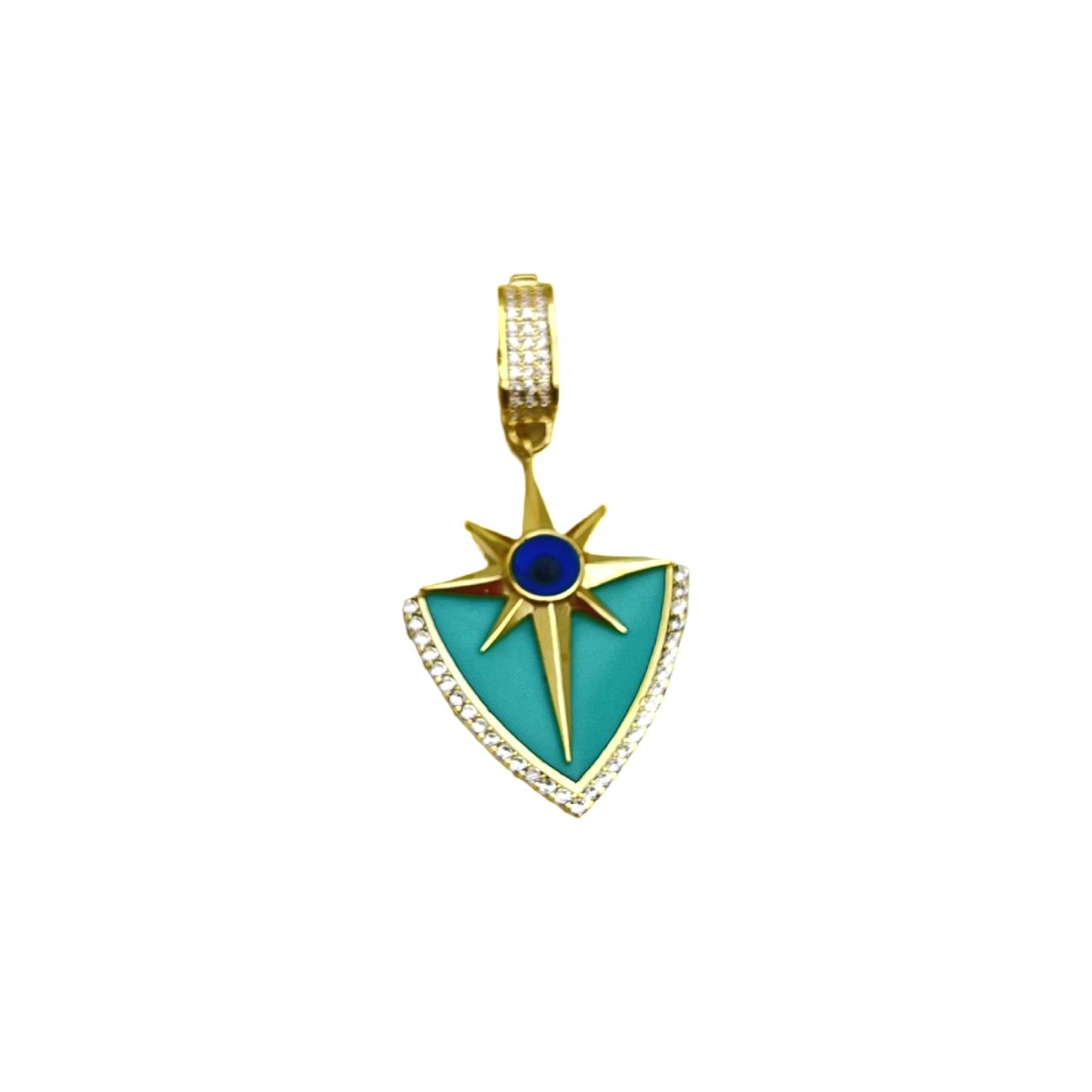 Shining eye with Enamel Shield Pendant